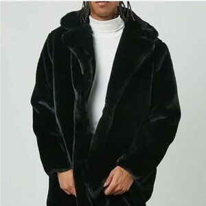 Forever 21 Black Faux Fur Coat